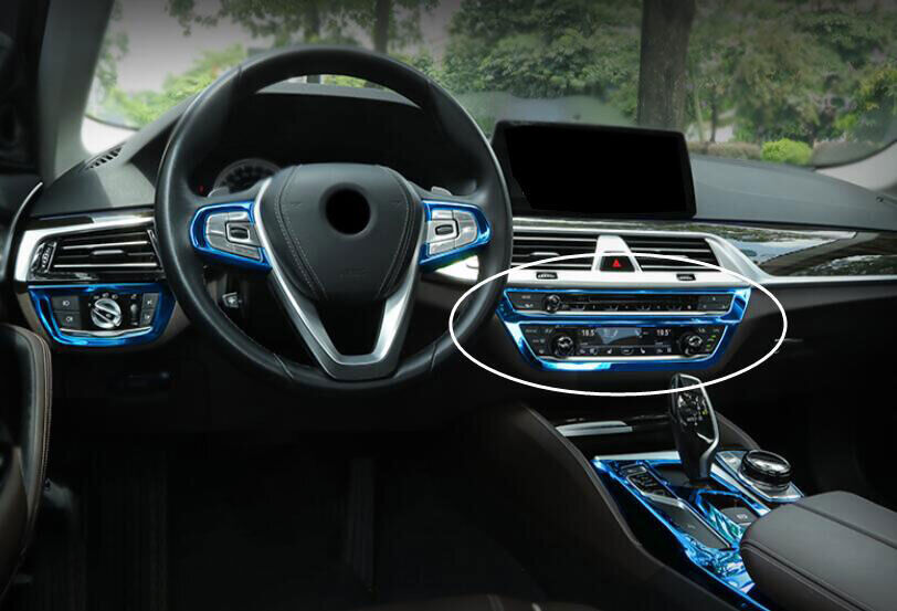 Central Console for BMW 5 Series G30 2018-2022 CD Switch Panel Trim Blue Steel