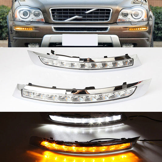 DRL for Volvo XC90 2007-2014 LED DAYTIME RUNNING LIGHT FOG LAMP WITH TURN SIGNAL