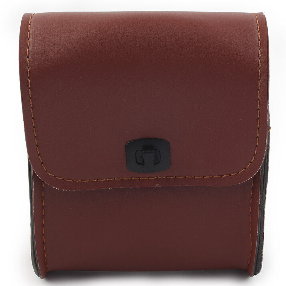 1x Motorcycle Saddle Luggage Pu Leather Side Tool Bag Storage Universal Brown