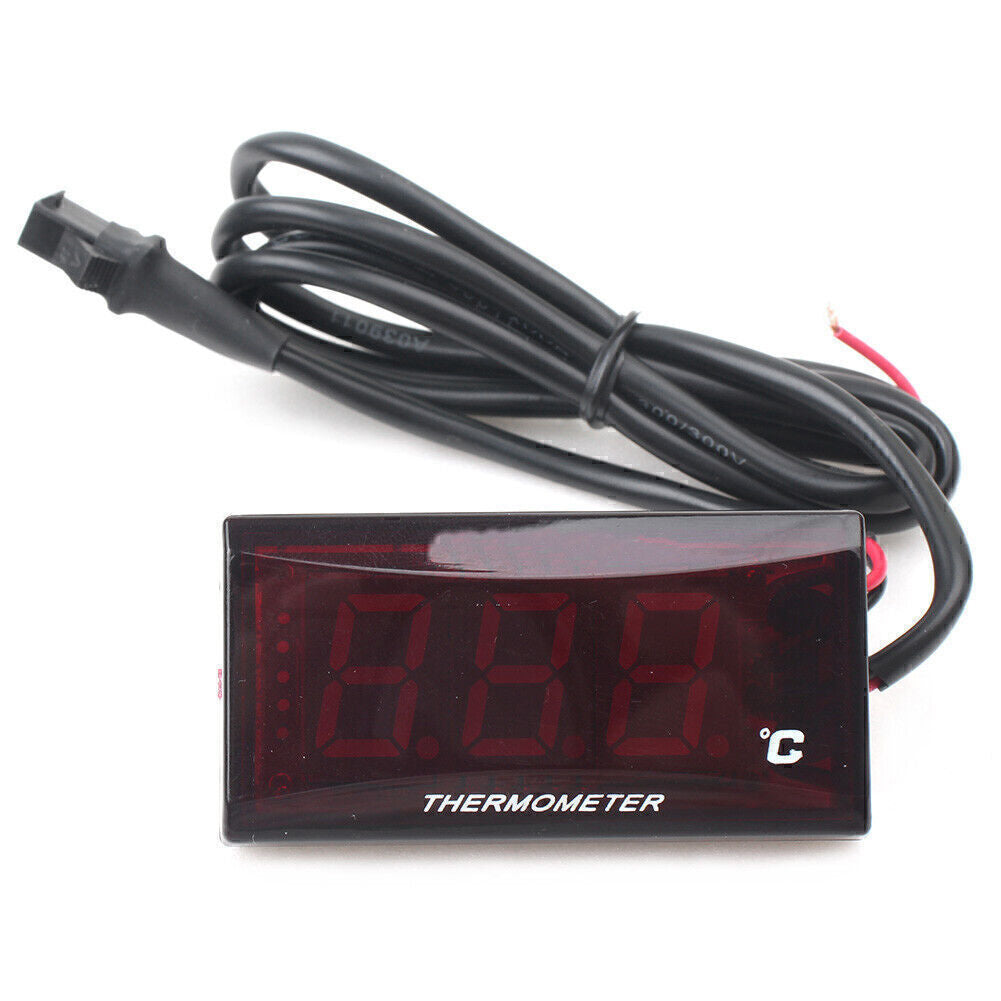 LED Digital Water Temperature Thermometer Gauge Motor Fit Racing Scooter Blue po