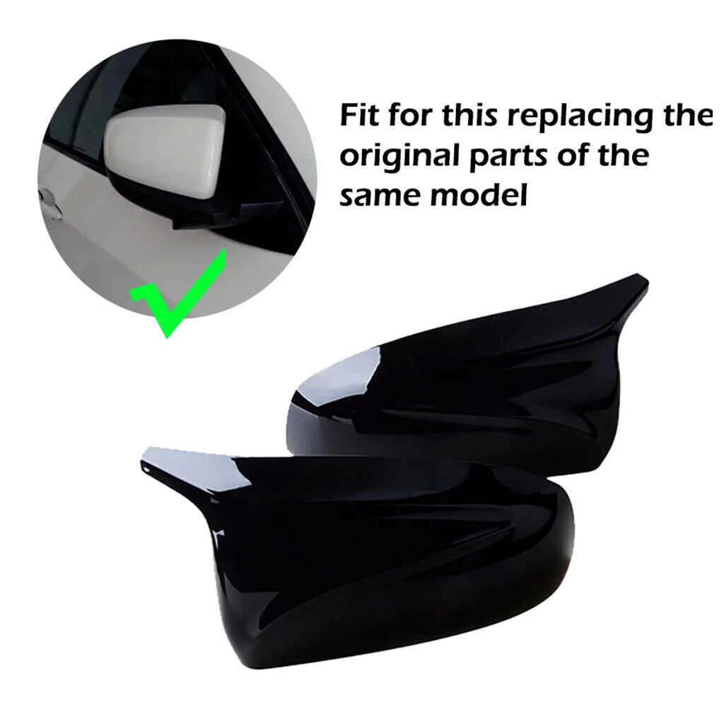 M-type glossy black rearview mirror caps suitable for BMW X5, X6, E70, E71 (2007-2013).