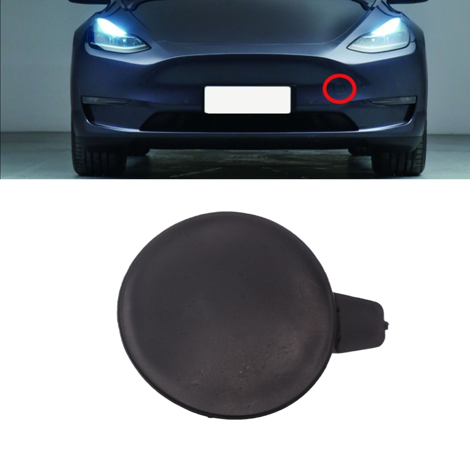 Front bumper tow hook cover for Tesla for Model Y 2020 - 2022 1493746-00-A