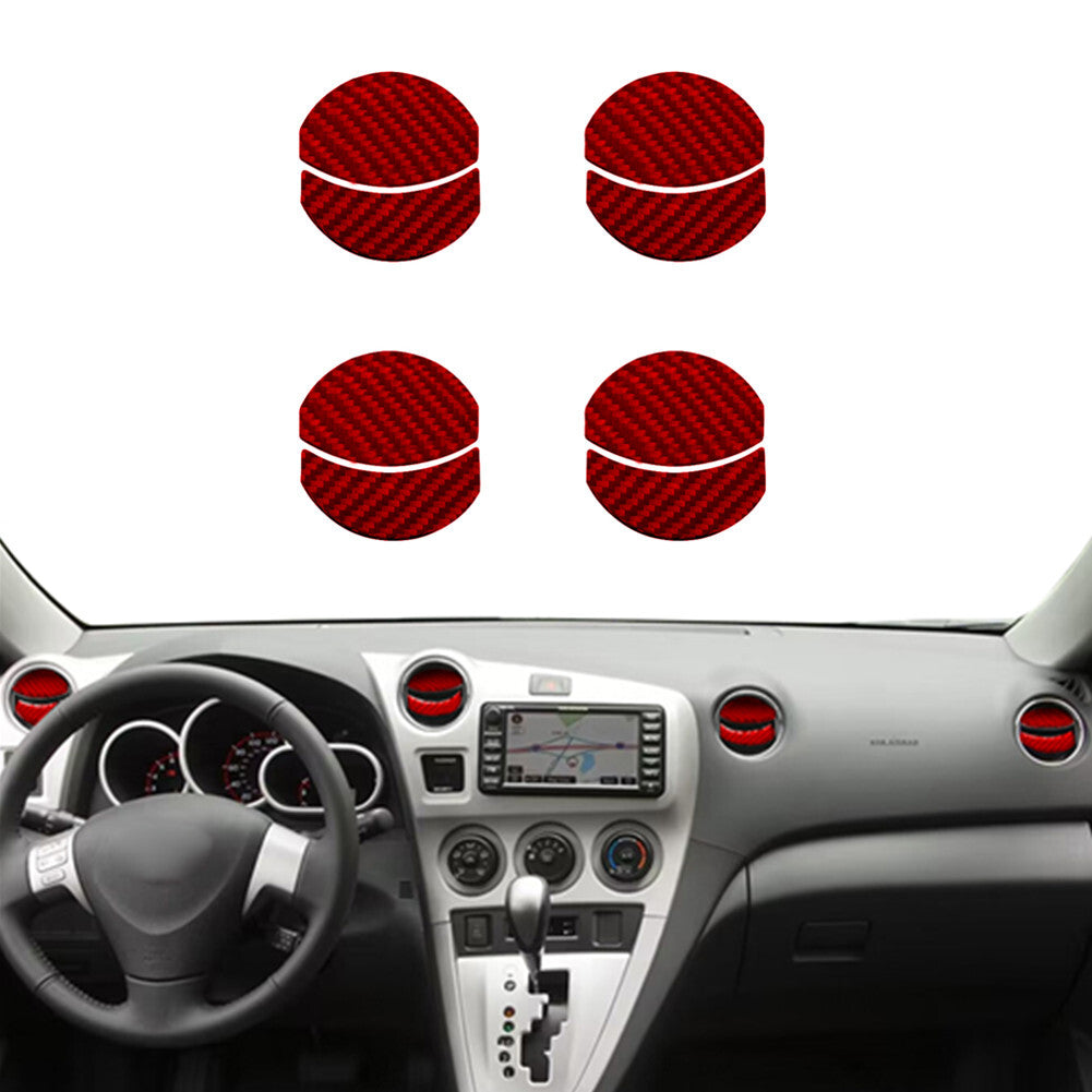 8X Red Carbon Fiber Front Air Vent Frame Cover Trim for Toyota Matrix 2009-2014