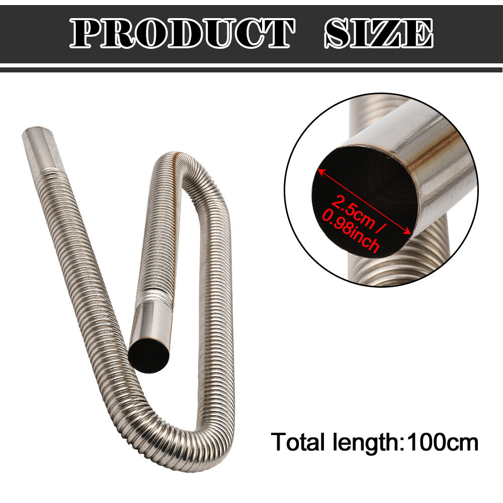 2.5CM/0.98'' Inner Metal Exhaust Pipe Parking Air Heater Exhaust Pipe (100cm)