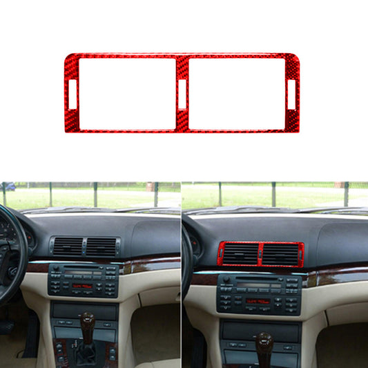 Red Carbon Fiber Center Air Vent Outlet Cover Trim for BMW 3 Series E46 1998-05