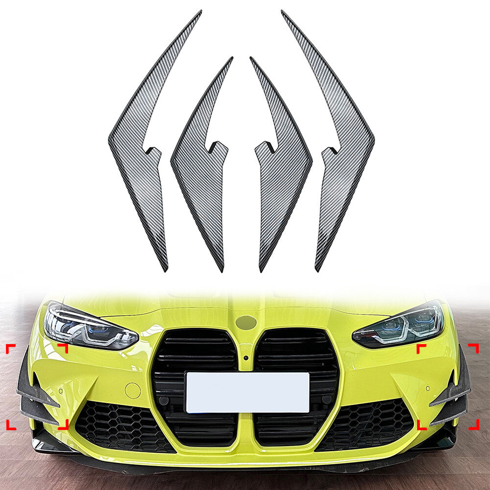 Front Bumper Splitters Spoiler for BMW M3 G80 G81 M4 G82 G83 2021-2024