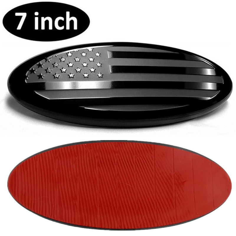 7inch  for ford  F150 Accessories Black FRONT GRILL Tailgate US Flag Oval Emblem Badge