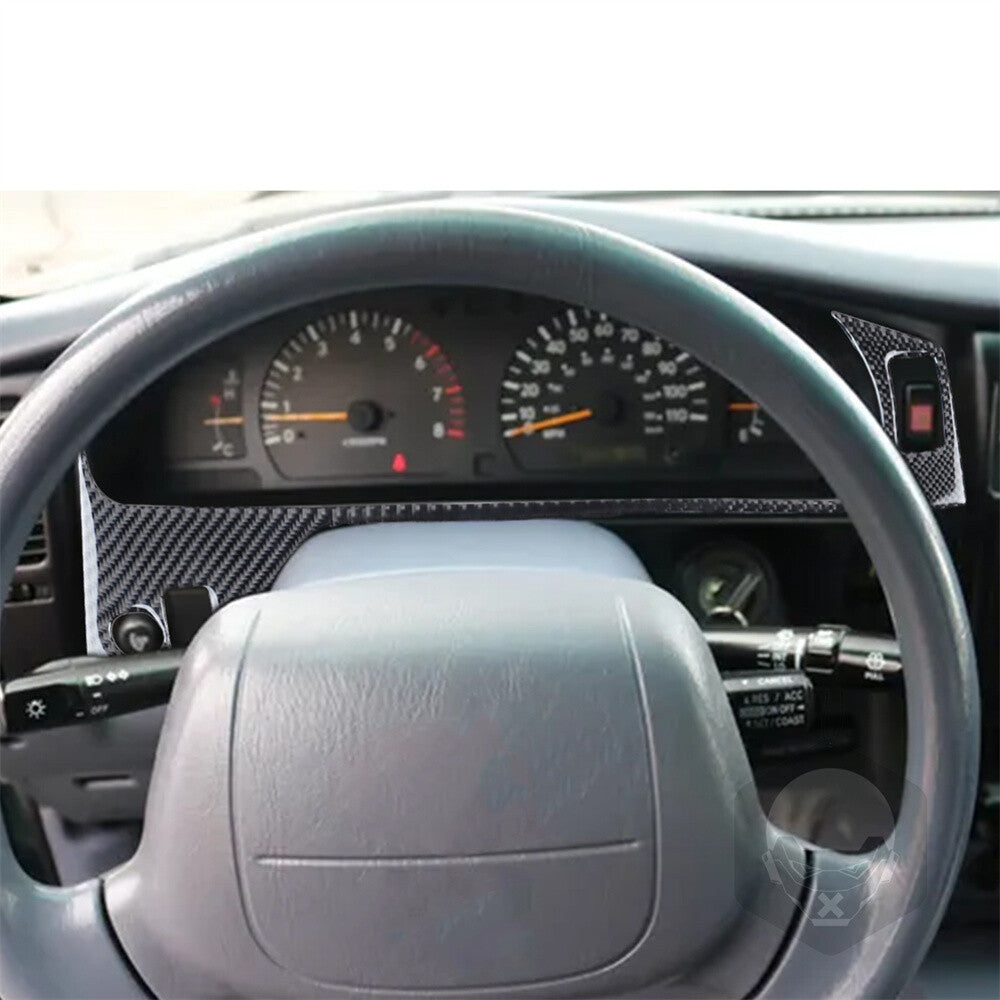 3¡ÁCarbon Fiber Dashboard Speedometer Panel Cover Fit for Toyot@ Tacom@ 2001-2004