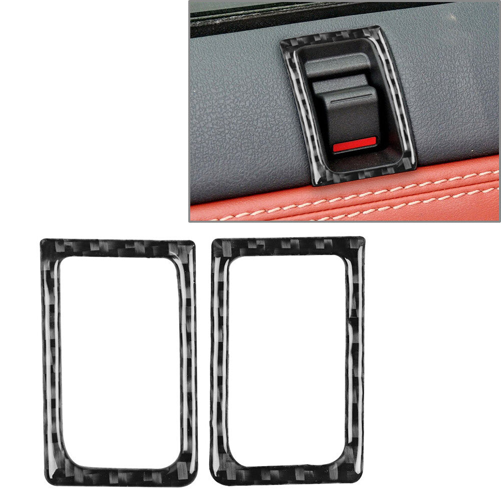 Interior Door Lock Pins Frame Cover Trim for Nissan GTR R35 2008-2020 Black 2pcs