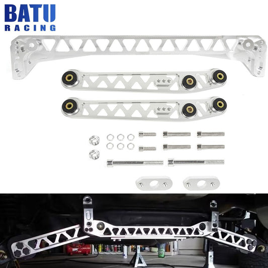 New Billet Rear Lower Control Arm+Subframe Brace for 96-00 for Honda for Civic EK Silver