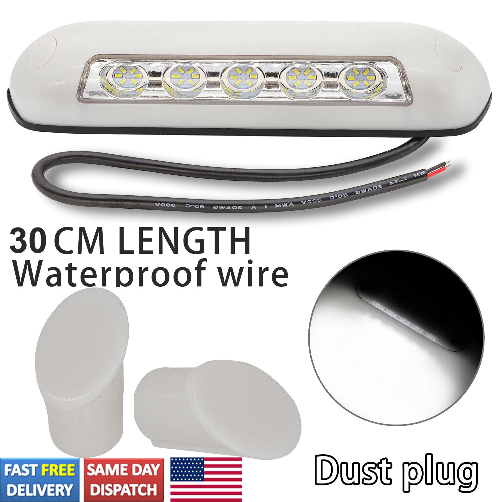 12V LED RV Awning Porch Light Exterior Camping Light Lamp for Trailer / Caravan