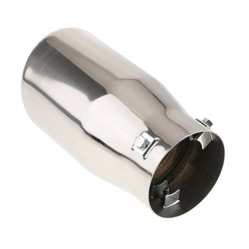 Car Rear Tail Throat Double Liner Exhaust Muffler Tip Stainless Steel Pipe Chrom