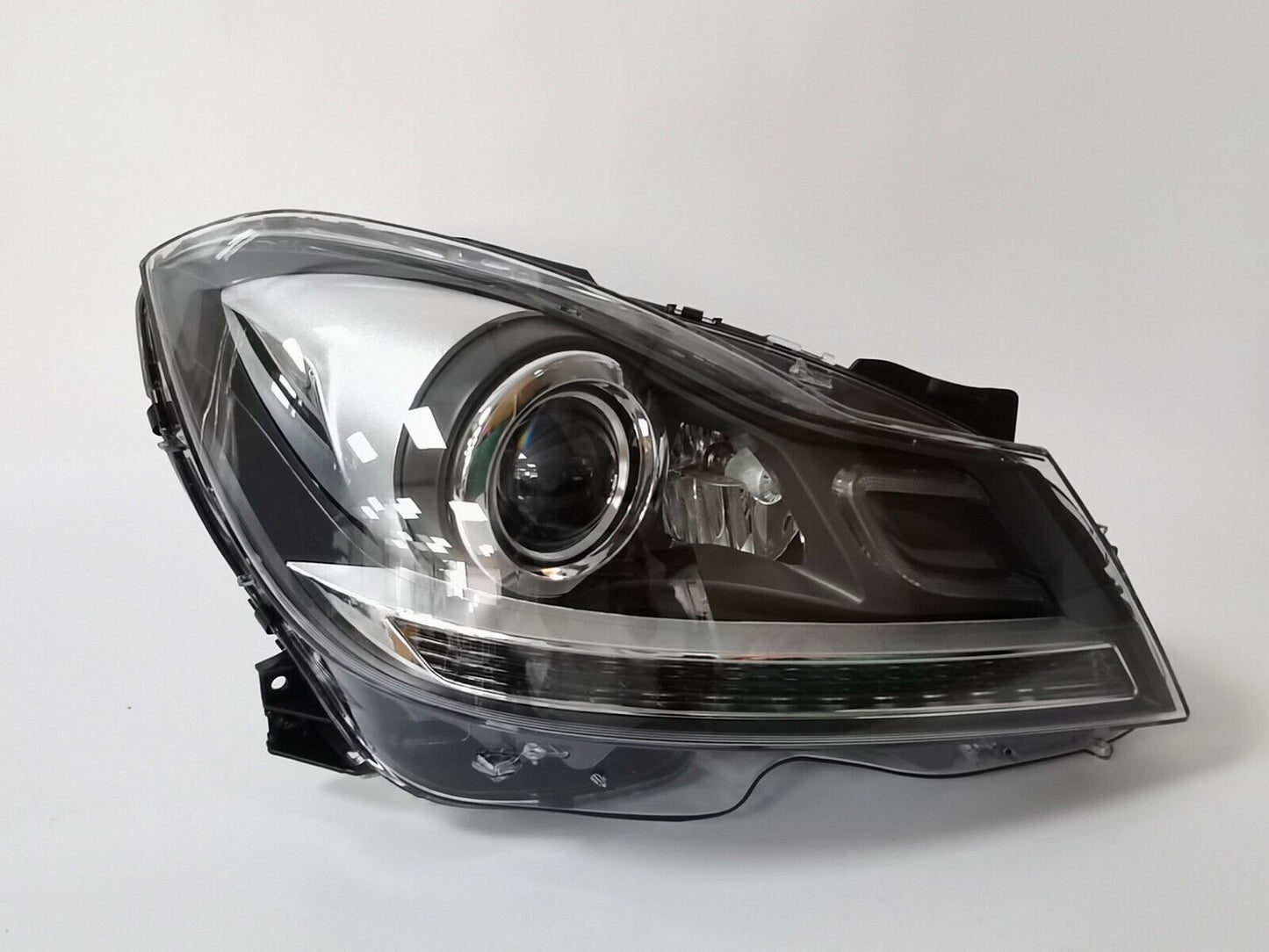 Fits 11-14 for Mercedes W204 Upgrade to LED DRL Headlights C63 Style Look L+R Pair