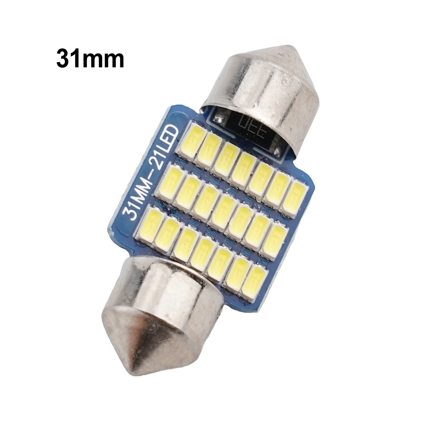 0.11A/31mm Automotive LED Dome Light Reading Light Double Tip 21SMD License Plate Light
