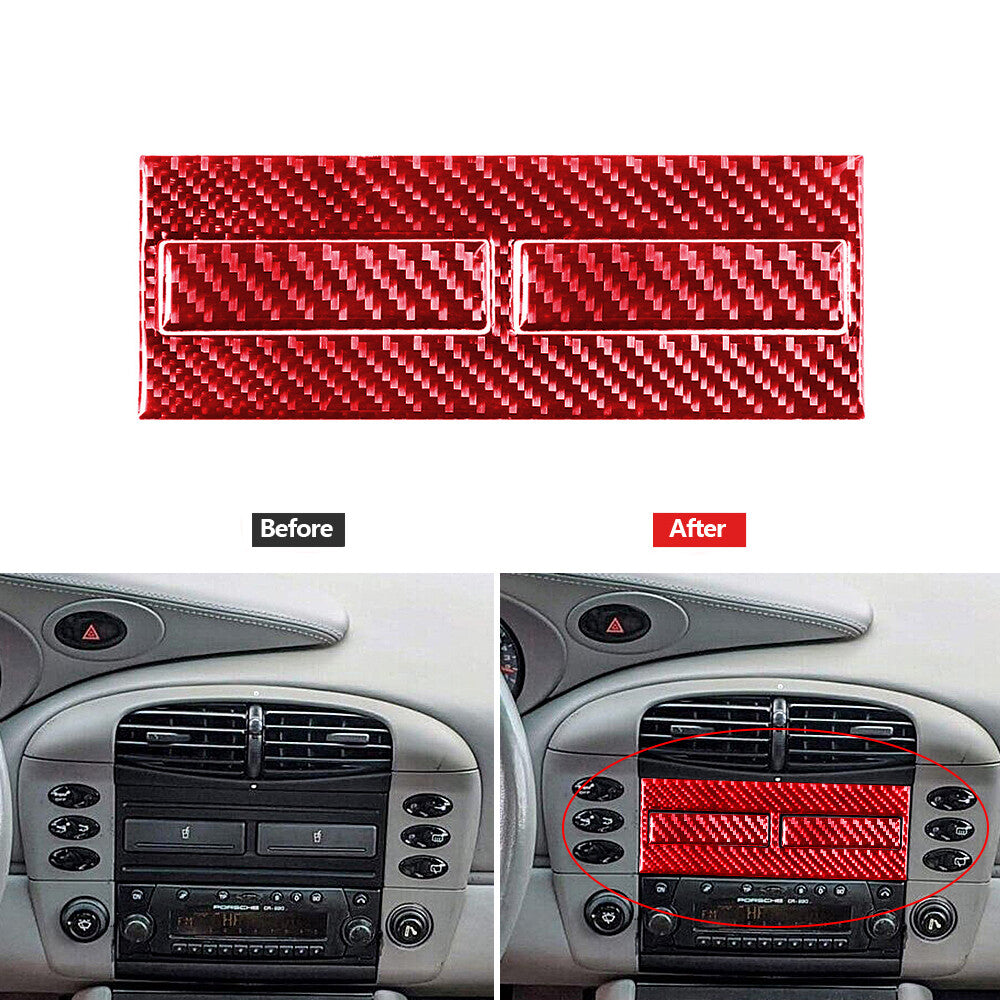 Red Carbon Fiber Watercup Panel Cover Trim for Porsche Boxster / 996 1998-2004