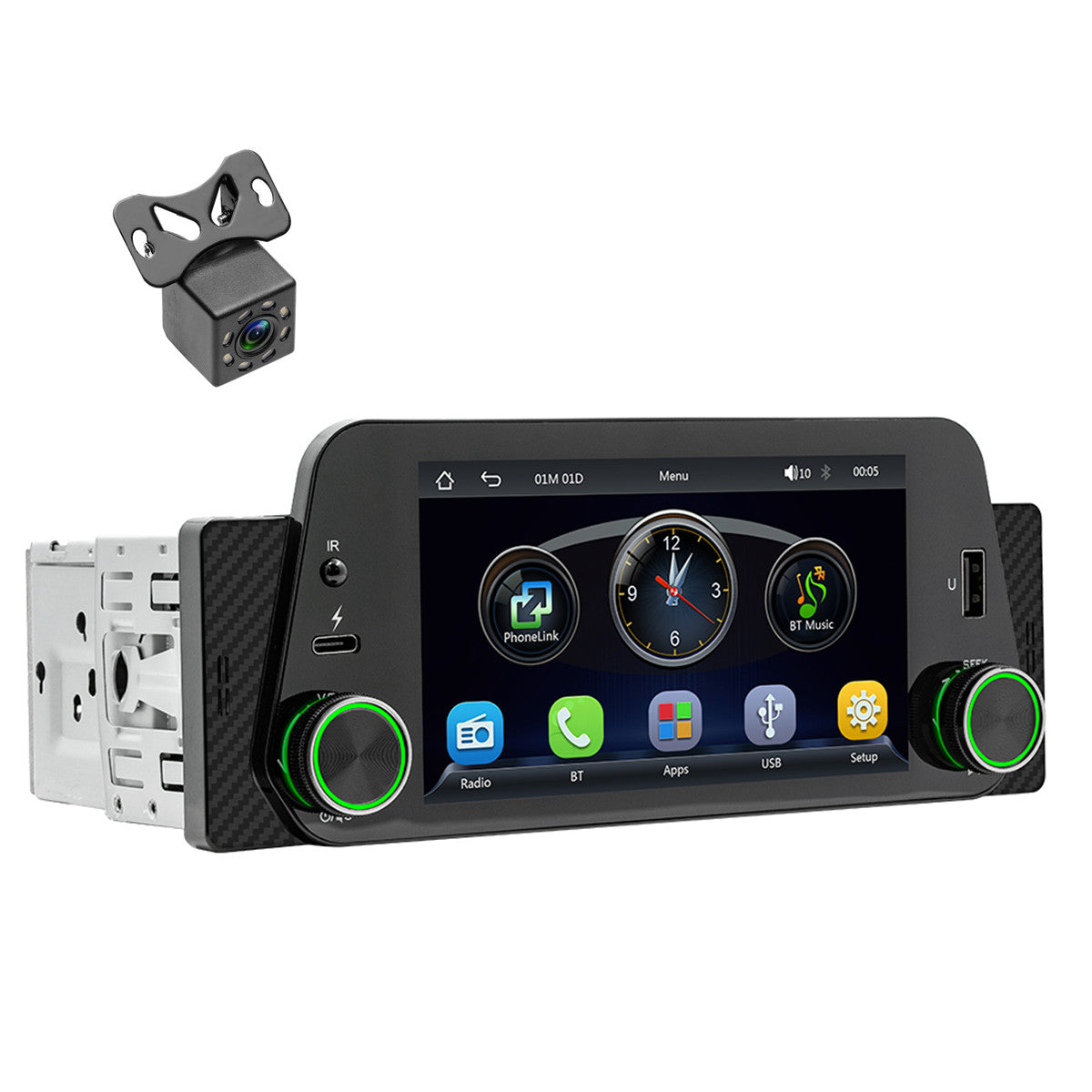 5in For Apple Carplay Android Auto Car Radio Stereo Multimedia Player W/Camera