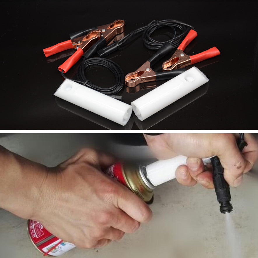 Fuel Injector Flush Cleaner Battery Clip Adapter nozzle Tool Clean Most Car AUTO