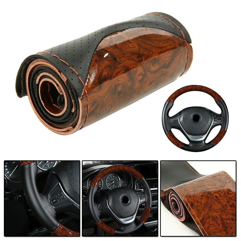 DIY Leather Steering Wheel Cover: Protects and prevents slippage on steering wheels suitable for 37-38 cm.