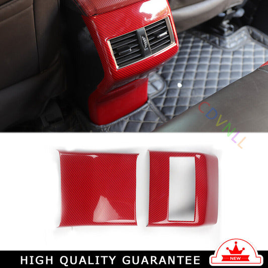 Rear Air Outlet Vent Frame Trim Inner Fit for Lexus NX 2015-20 Red Carbon Fiber