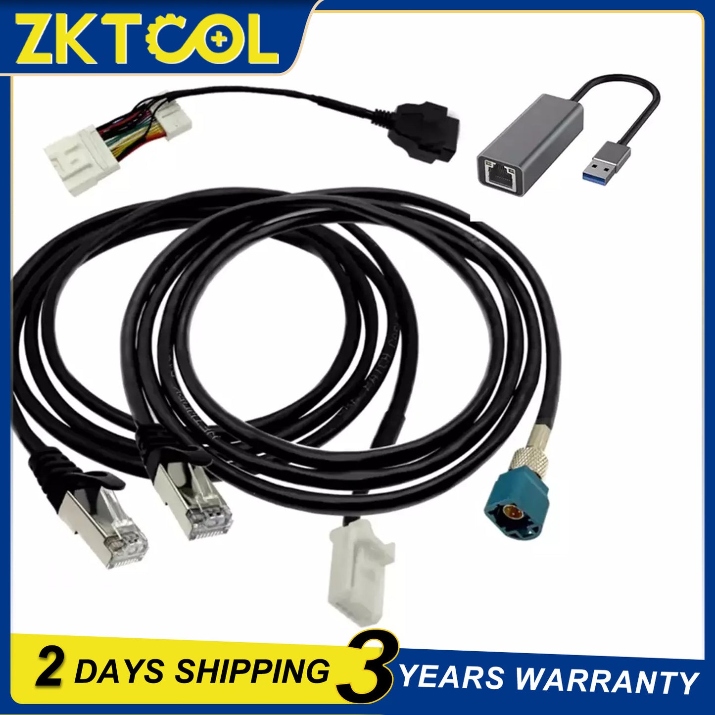4Pcs set for Tesla Model 3/Y for Model S /X Diagnostic Programming Cable Adapter Tool