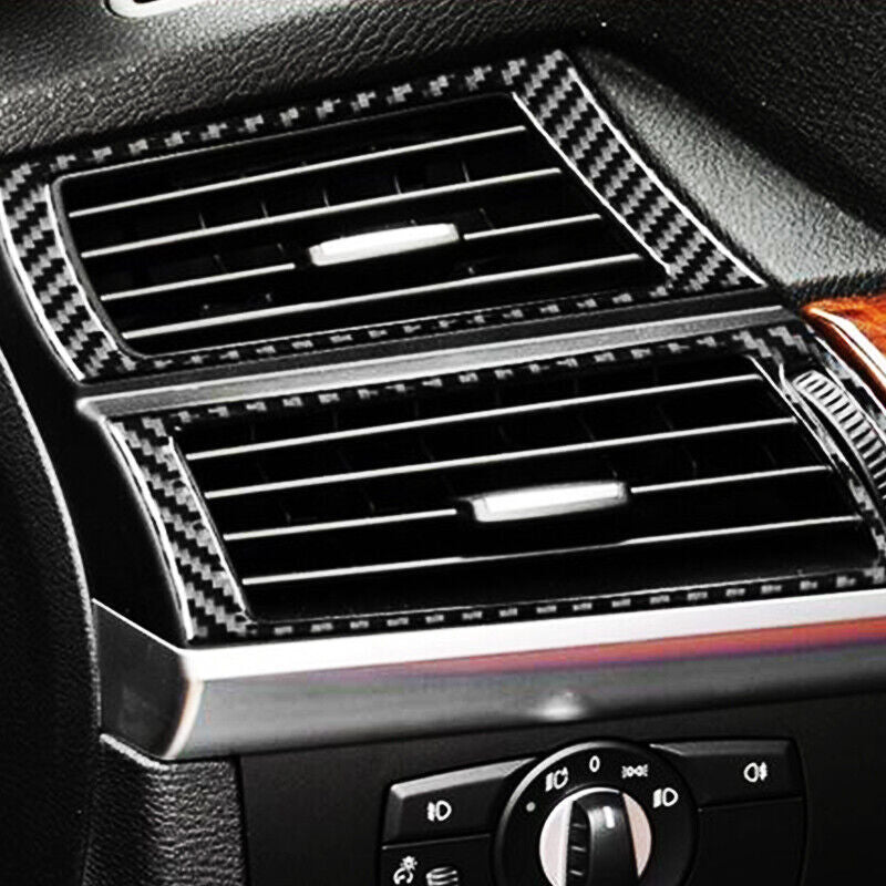 Real Carbon Fiber Car Air Vent Outlet Cover Trim for BMW X5 X6 E70 E71 2008-2013
