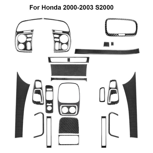 26Pcs For 2000-03 for Honda S2000 Carbon Fiber Interior Full Kit Cover Trim Sticker