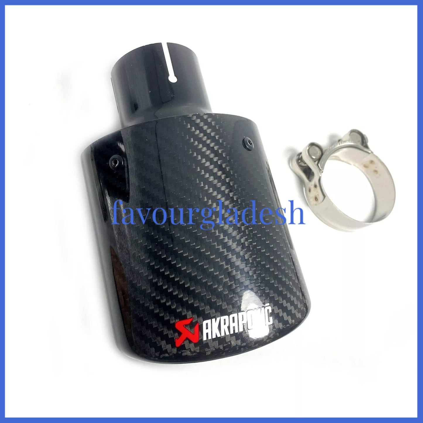 Oval Slanted Akrapovic Carbon Fiber Exhaust tip exhaust muffler pipe 63-115mm