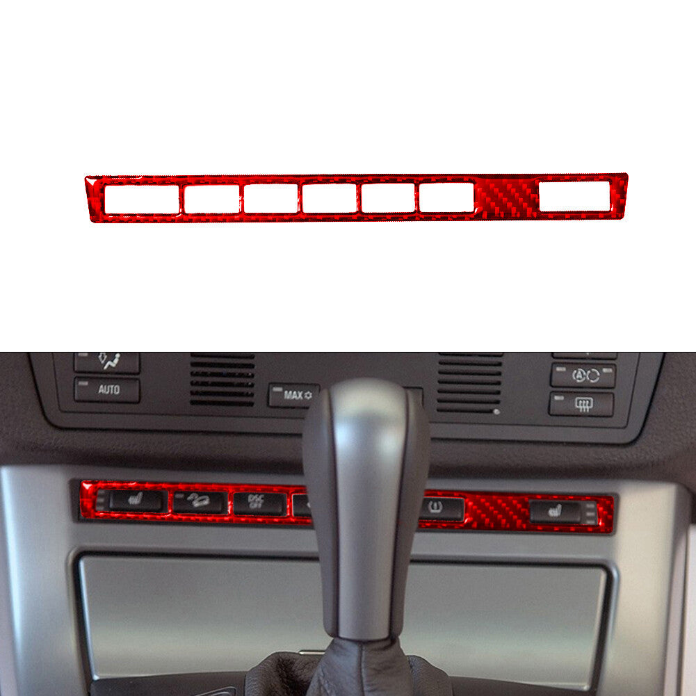 Red Carbon Fiber for Seat Heater Control Trim for BMW X5 2000-2006