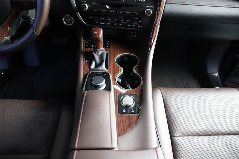 Console Gear Shift Water Cup Panel Trim Interior Fit for Lexus RX 16-20 Red Wood