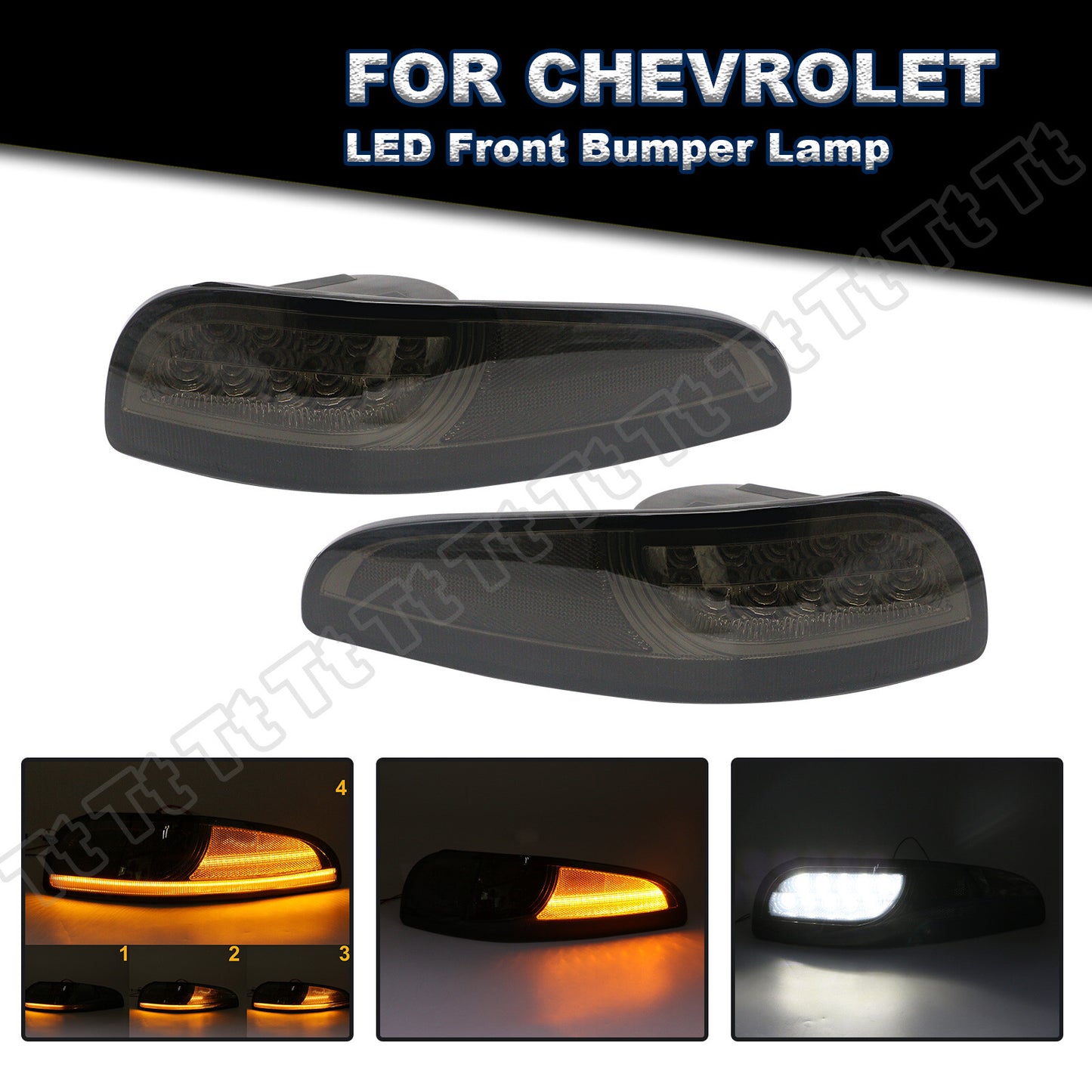Suitable for 97-04 for Chevrolet for Corvette C5 sequential LED front turn signal lights/corner lights.