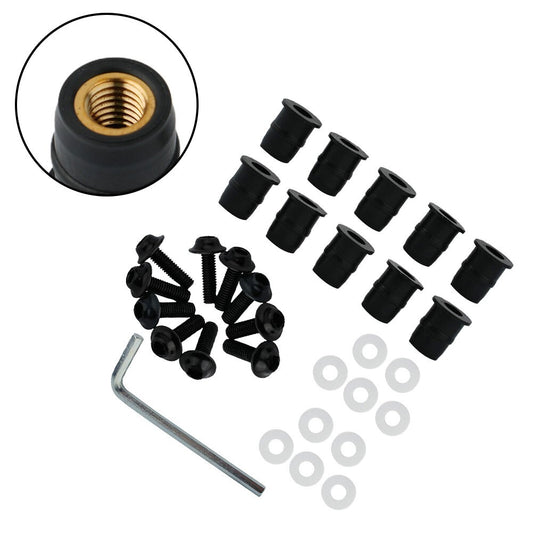 Screw Kit CNC Bolt Strength Windshield Accessory Aluminum+plastic Black