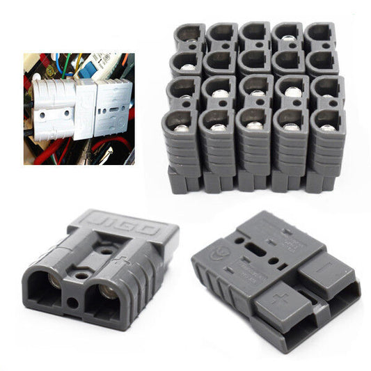 1 set of 50A 6AWG battery quick connectors for connection and disconnection, durable for winches and trailers.