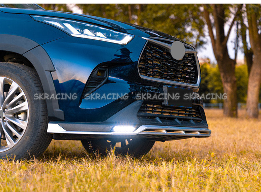 Front Bumper Lip Spoiler Grill protect w/ Llight Fits for Toyota Highlander 22-23