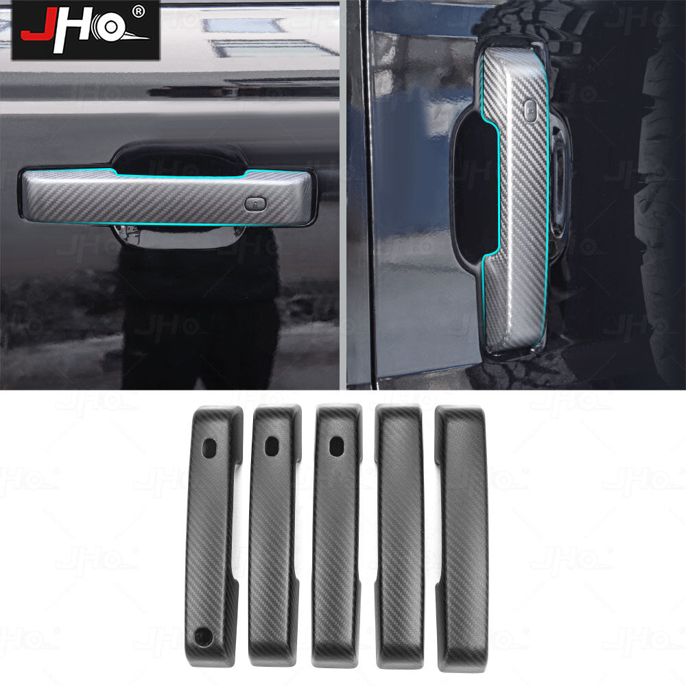 Matte Carbon Fiber Exterior Door Handle Cover Trim for Ford Bronco 2021-2024