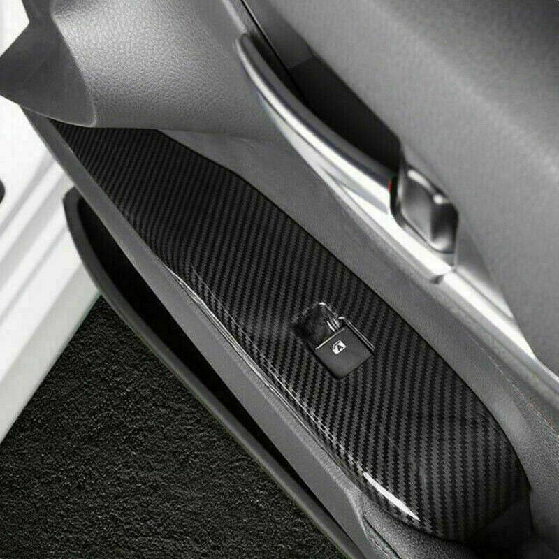 for Toyota for Camry 2018-2023 Carbon Fiber Window Lift Switch Button Panel Trims