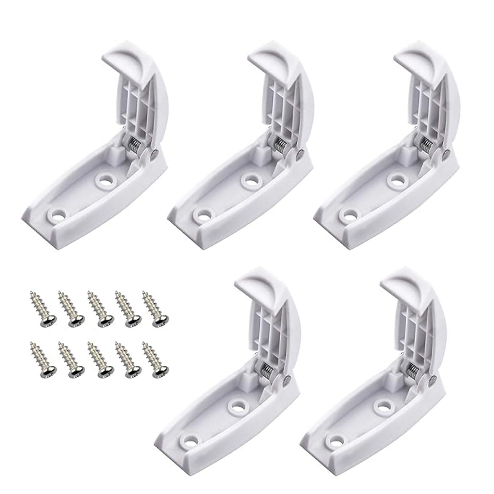 5PACK RV White Baggage Door Catch Holder Clips Latch For Trailer Motorhome