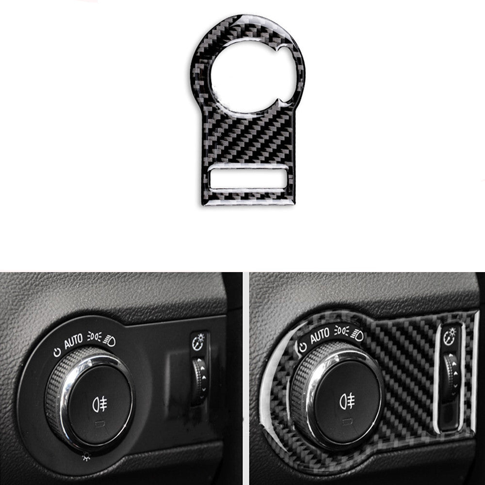 Carbon Fiber Interior Headlight Switch Cover Trim for Chevrolet Camaro 2010-2015