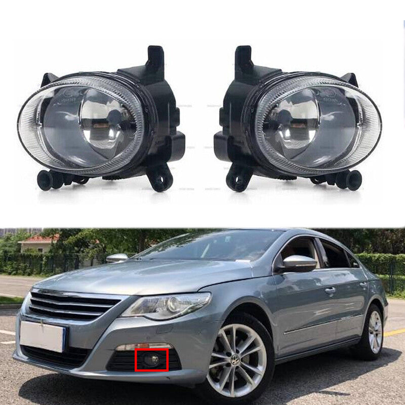 1Pair For 2009-12 for Audi A4 Wagen B8 Wagen for VW CC Clear Lens Fog Light w/Bulbs