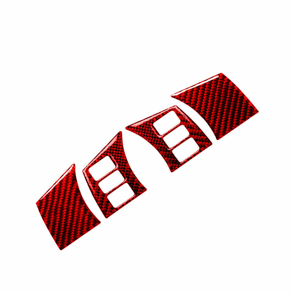 Red Carbon Fiber Steering Wheel Panel Cover Trim Fit for Nissan 350Z 2003-09