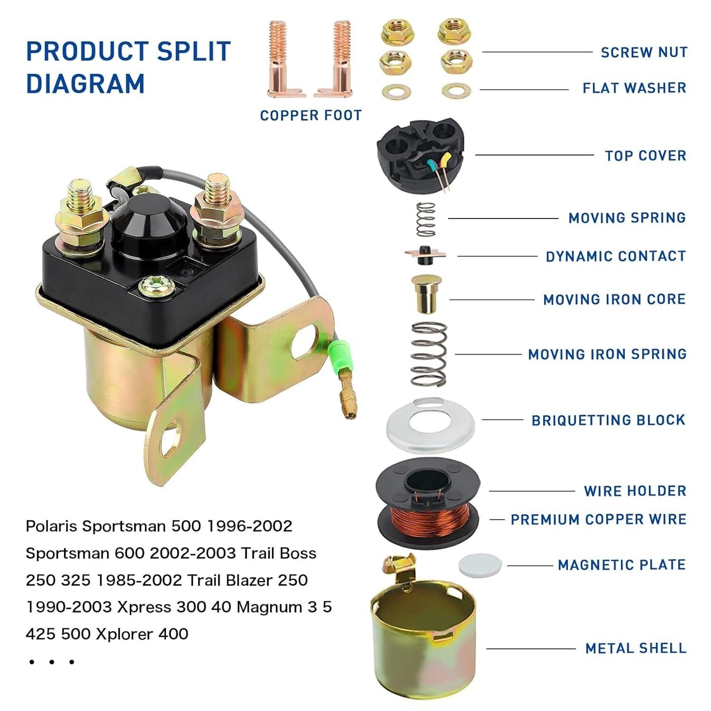 Starter Solenoid Relay for Suzuki GS400 GS750E GS550E GS1000 GS1100G GS250 GS425