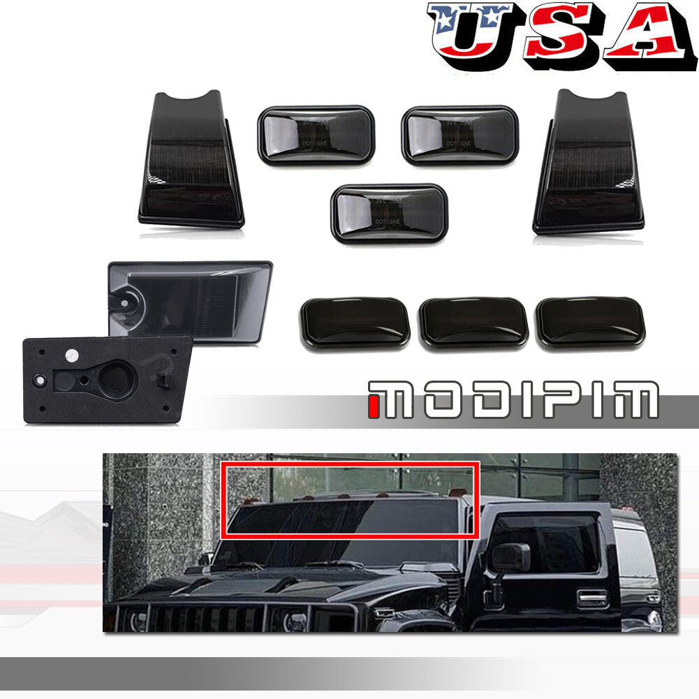 10-Piece Smoke Front + Rear Roof Daytime Light Kit for 2003-2009 for Hummer H2
