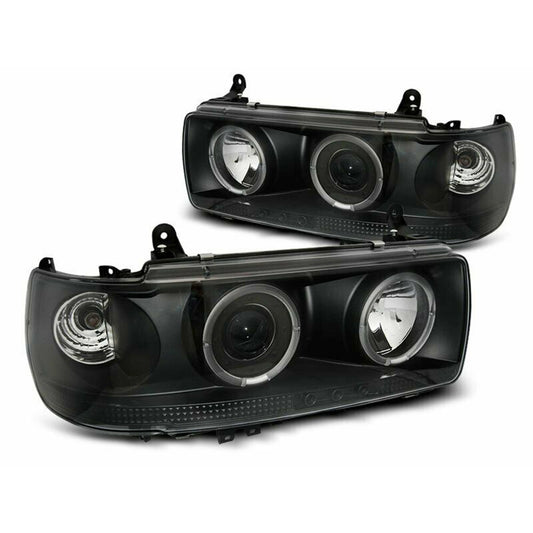 for Land cruiser LC80/FJ80 1990-1997 Smoked Black Angel eyes One-piece Headlight