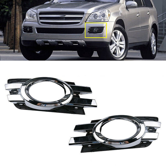 Pair Chorme Front Bumper Fog lamp Grille Cover For 2007-2009 for Mercedes GL450