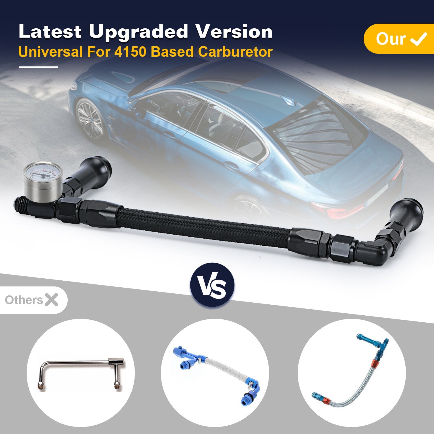 7/8-20 Dual Feed Aluminum Fuel Log Line For Holley Carburetor Double Pumper 4150