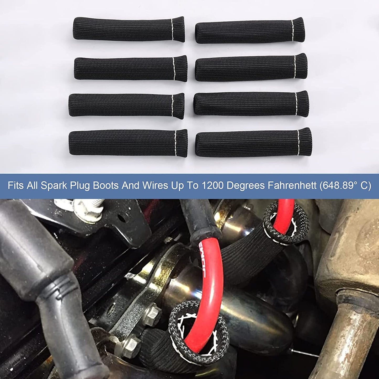 Spark plug thread shoe heat insulation protection sleeve 2500 degree heat shield packaging