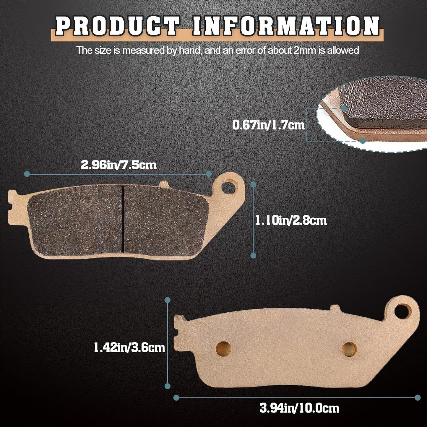 Front Brake Pads Replacement for Honda Shadow VT1100 VT750C VT600C CBR CB400