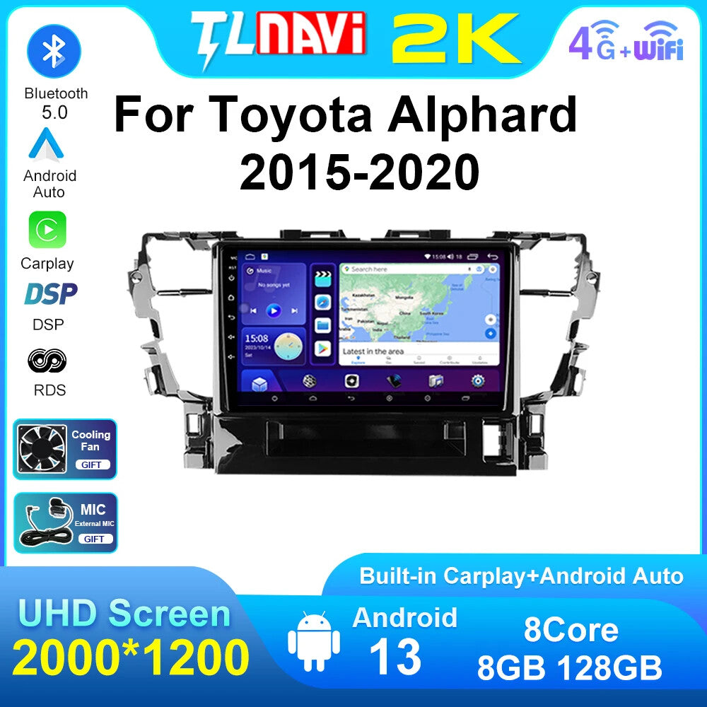 for Toyota Alphard H30 2015-2020 GPS Navigation CarPlay Car Radio Stereo Screen