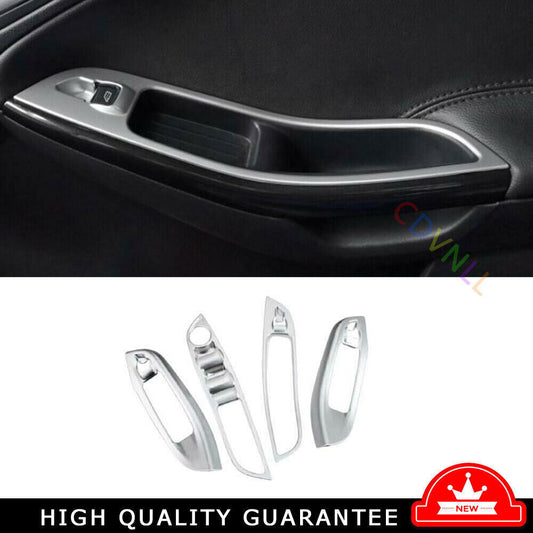 for Ford Focus 2012-2018 ABS Matte Silver Window Lift Panel Switch Cover Trim 4P