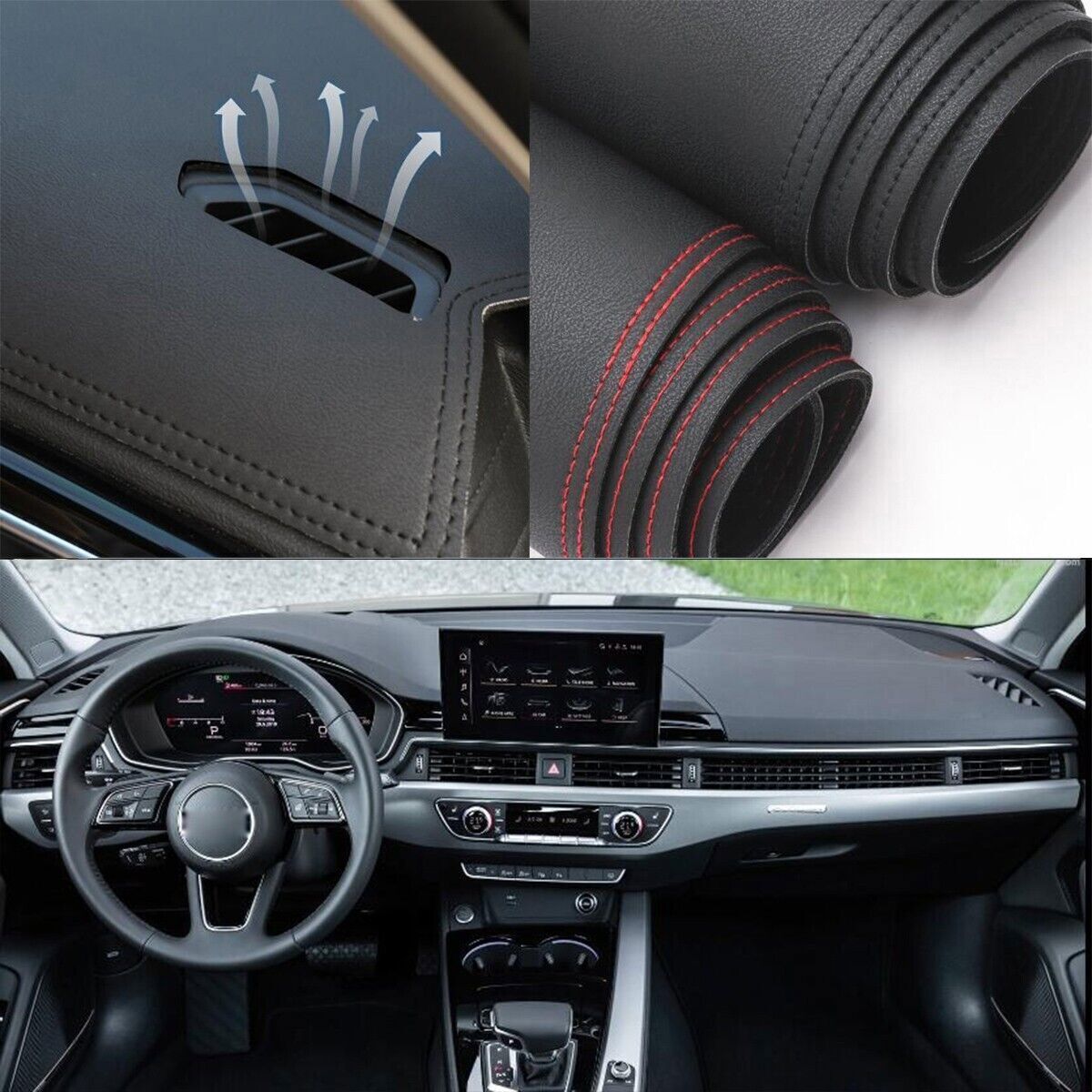 1PCS PU leather Dashboard Dash Mat Non-slip DashMat Sun Pad for Audi A4 2020+