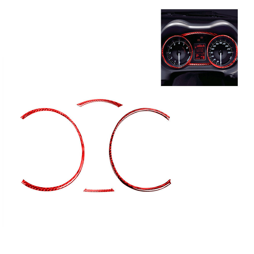 Red Carbon Fiber Interior Cover Trim Fit for Mitsubishi Lancer 2008-15